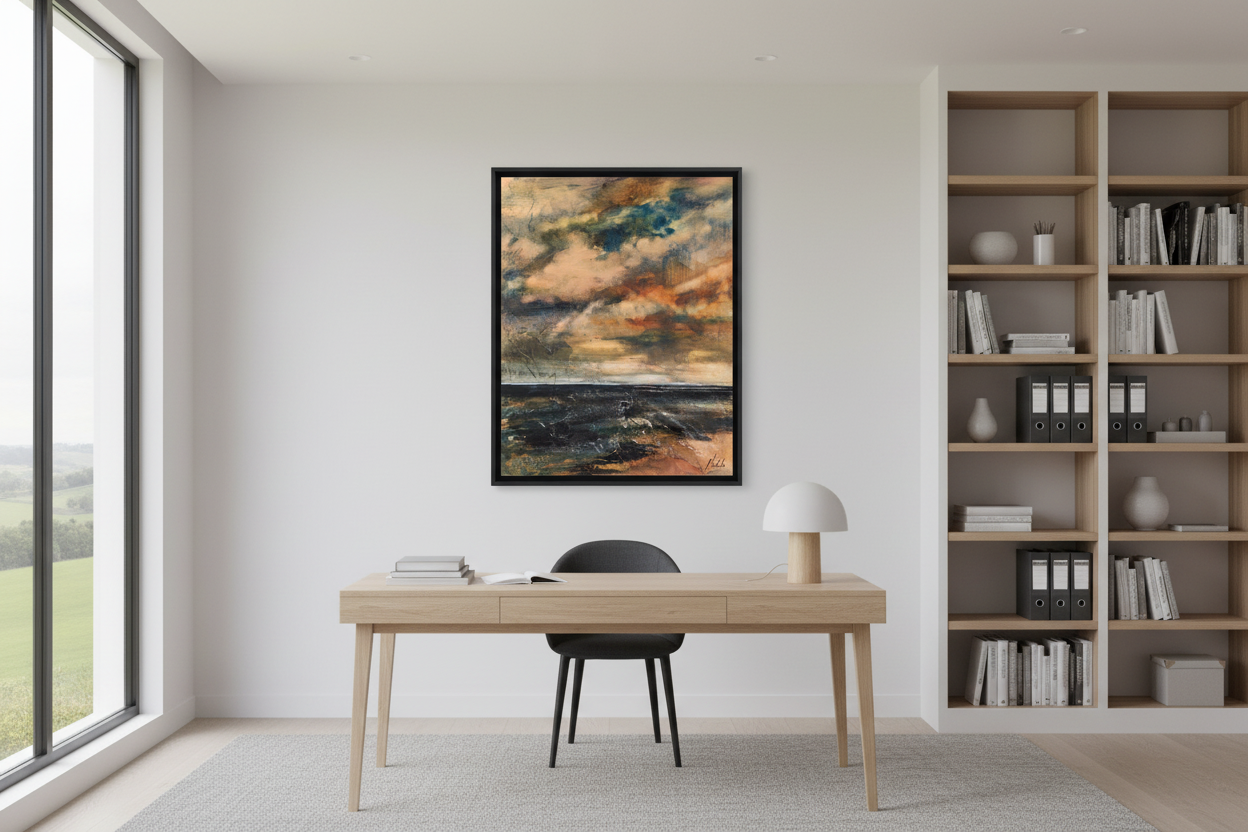 As The Rain Came In – Modern Study with Hills