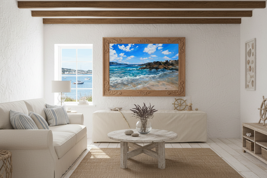 Halcyon Days – Seaside Cottage, Ornate Brown Frame