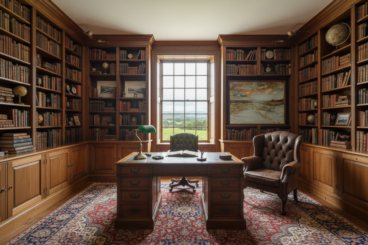 Spaven Mor – Study with Library and Window